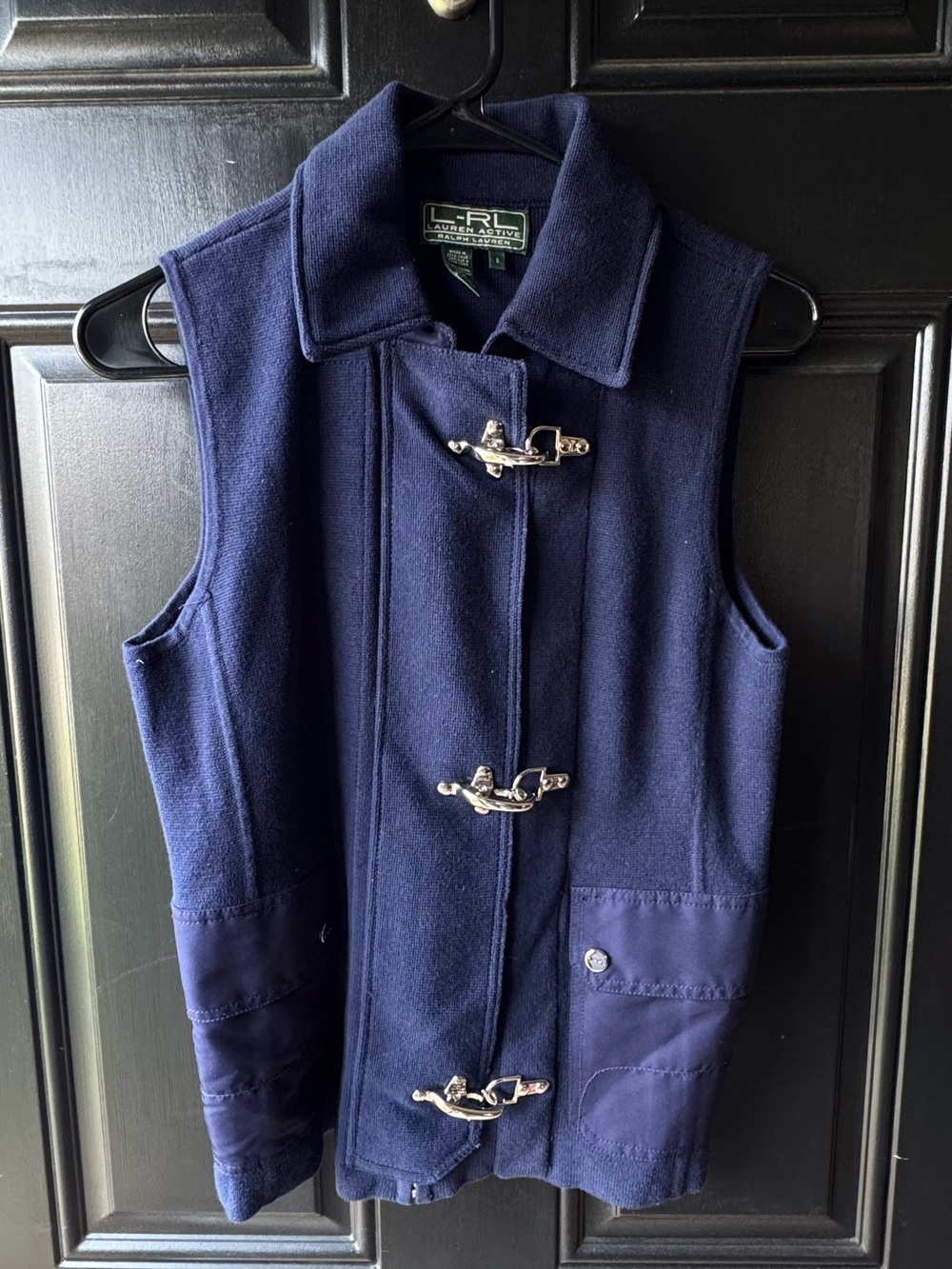 Ralph Lauren Navy Wool Toggle Vest